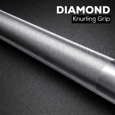 Diamond knurling grip on a dark background with 'Diamond' branding.