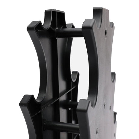 Black durable Plastic dumbbell rack on a white background