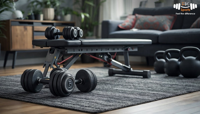 Latest home workout and fitness equipment trends in a contemporary UK living space
