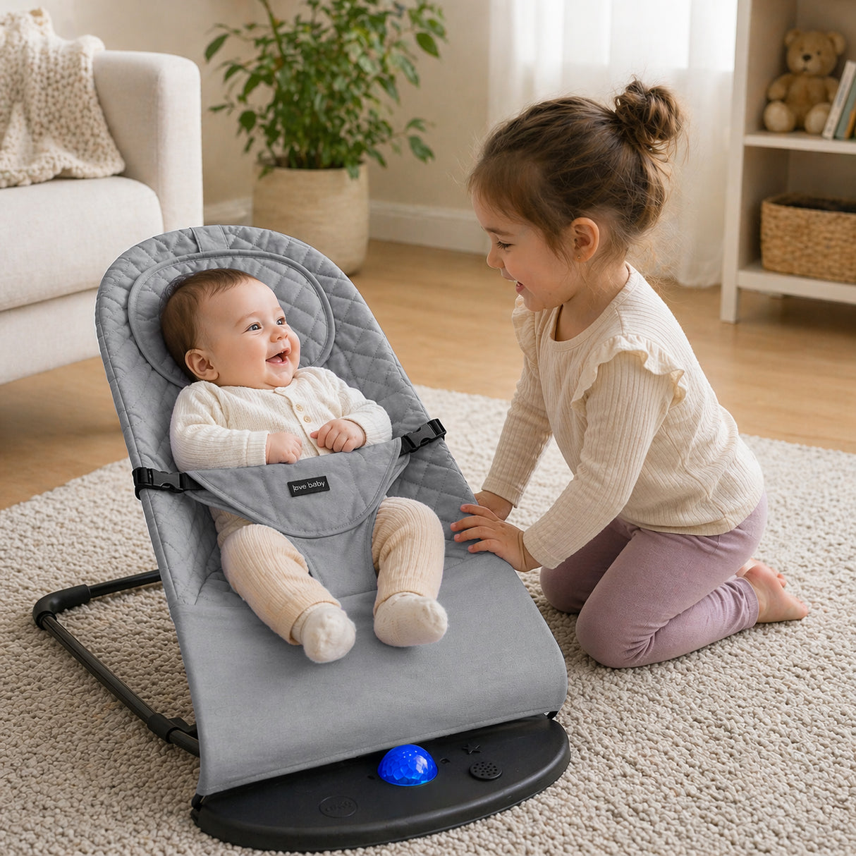 Newborn Baby Bouncer Chair Foldable Infant Rocking Seat UK | FK Sports