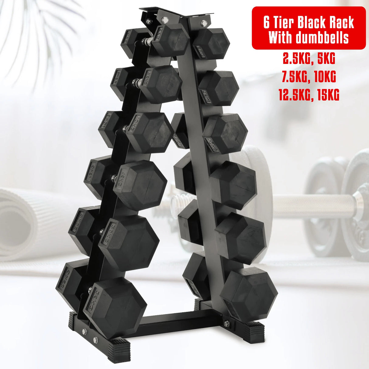 6 Tier Hex Dumbbell Tree Rack