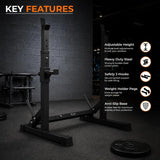 Heavy-Duty Adjustable Squat Rack – Barbell Stand for Home Gym Bench Press & Lifting