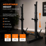 Heavy-Duty Adjustable Squat Rack – Barbell Stand for Home Gym Bench Press & Lifting