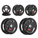Tri-Grip Olympic Weight Plates 2.5kg–25kg – Rubber Coated Cast Iron | FK Sports