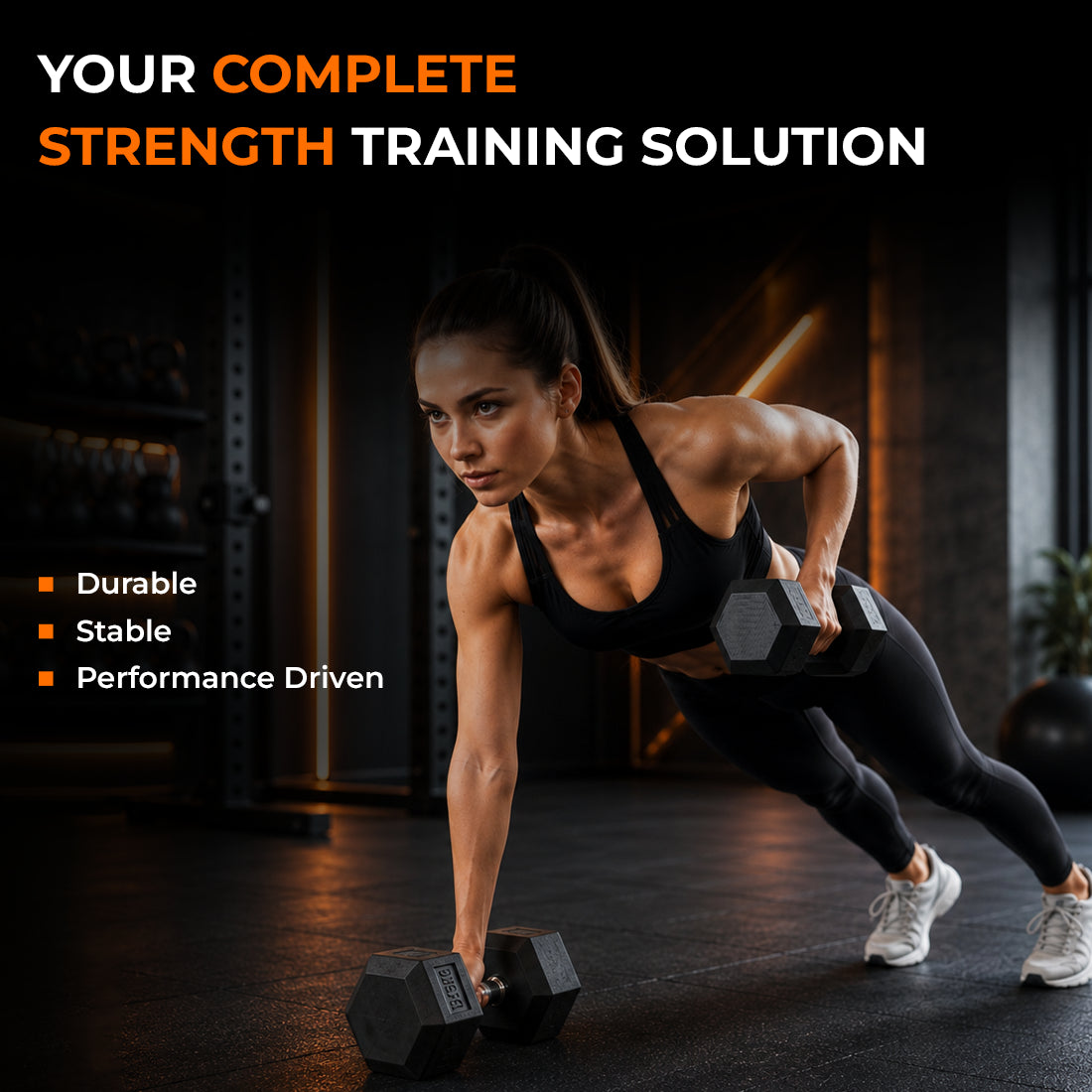 Hex Dumbbell Set – Rubber Coated Dumbbells 2.5kg–20kg | FK Sports
