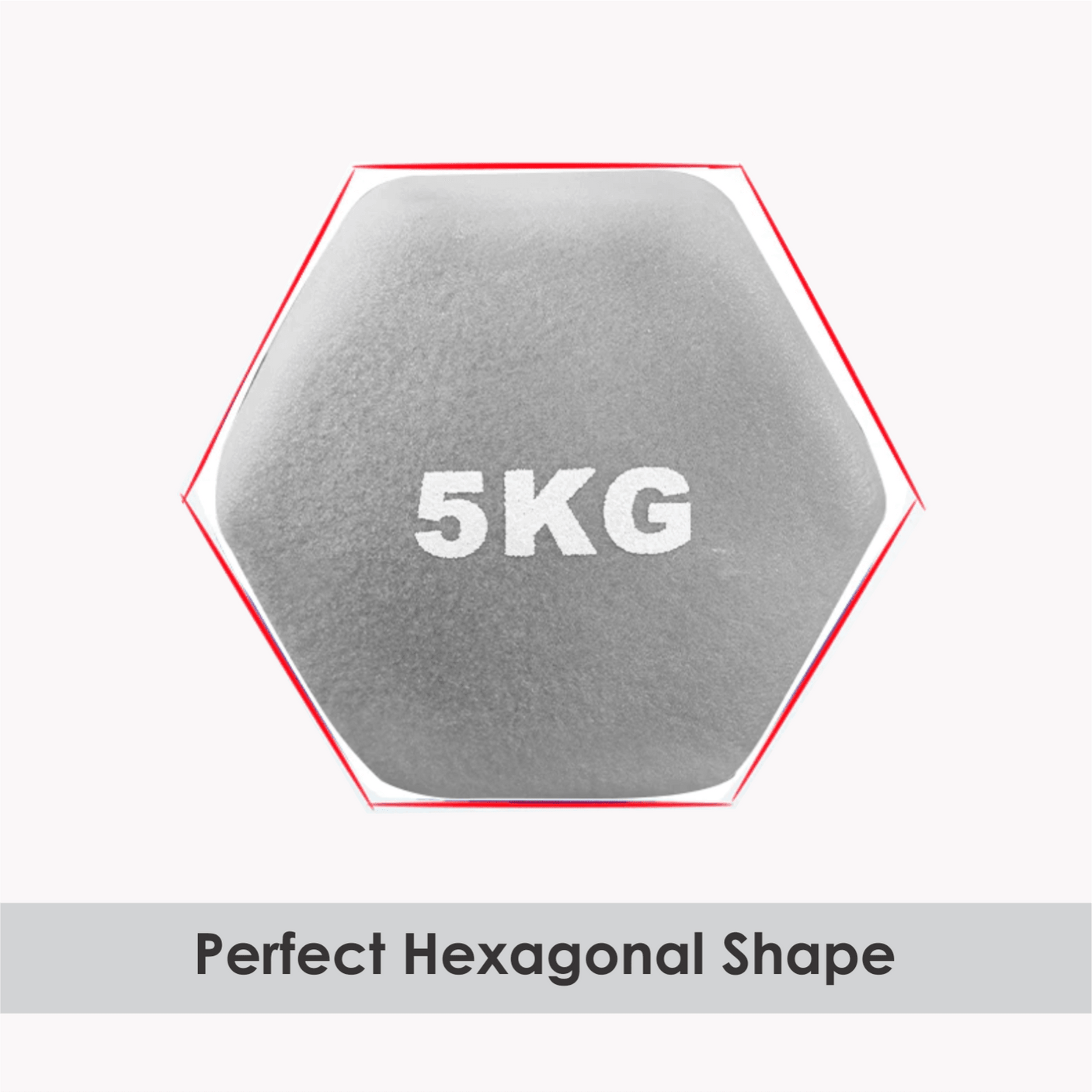 hexa shape Neoprene Plastic Dip Dumbbells Set - FK Sports