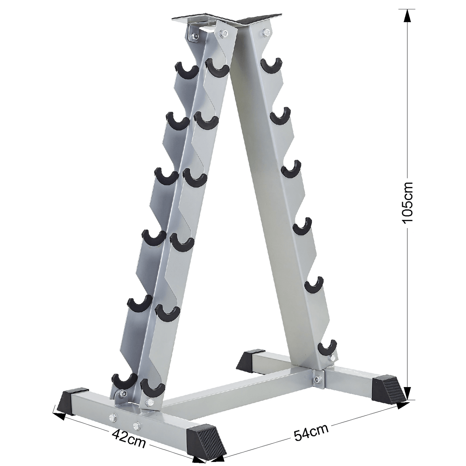 Dumbbell Rack 6 Tier Silver