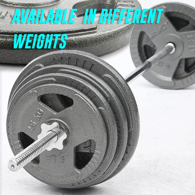 Standard 1" Cast Iron Weight Pate Tri Grip Weights  different weights- FK Sports