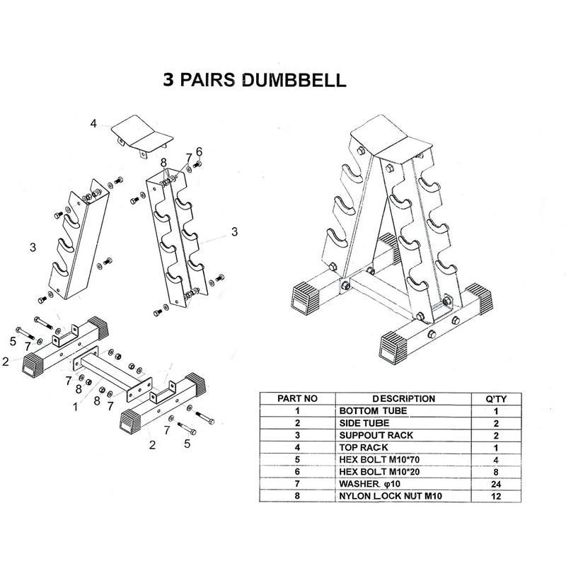 Chart Dumbbell Stand - FK Sports