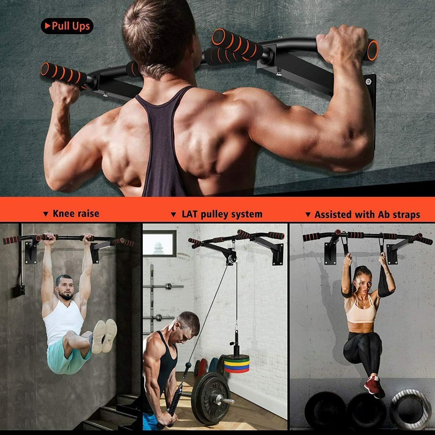 Wall Mounted Pull Chin Up Bar - FK Sports