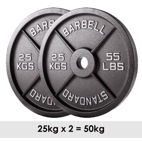Cast Iron Weight Plates Set 2 Olympic Barbell Weights Set